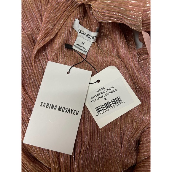 Sabina Musáyev Skylar Mini Dress Pink Lemonade Size M - Picture 8 of 13